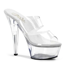 Pleaser Mules KISS-202 Transparent Argent EU-38/US-8