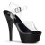 Pleaser Sandales KISS-208 Transparent Noir EU-35/US-5