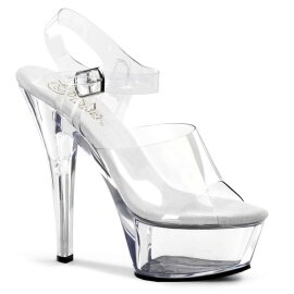 Pleaser Sandales KISS-208 Transparent Argent EU-41/US-11