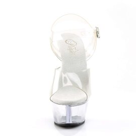 Pleaser Sandales KISS-208 Transparent Argent EU-35/US-5