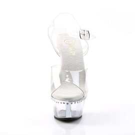 Pleaser Sandales KISS-208LS Transparent Argent EU-35/US-5