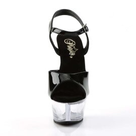 Pleaser Sandales KISS-209 Noir Transparent EU-35/US-5
