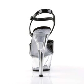Pleaser Sandales KISS-209 Noir Transparent EU-35/US-5