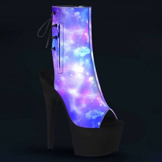 Pleaser Bottines ADORE-1018REFL Noir Violet Lueur EU-39/US-9