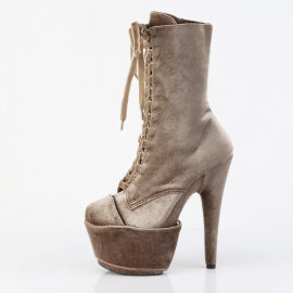 Pleaser FLAMINGO-1045VEL Bottines à plateforme Velours Kaki EU-35 / US-5