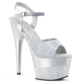 Pleaser Sandales ADORE-709-2G Argent Multi Paillettes EU-38/US-8