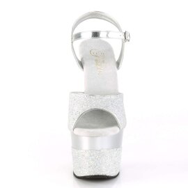 Pleaser Sandales ADORE-709-2G Argent Multi Paillettes EU-38/US-8