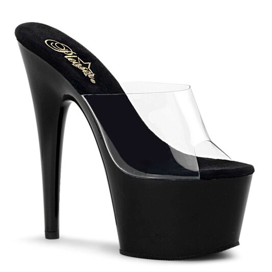Pleaser Mules ADORE-701 Transparent Noir EU-39/US-9