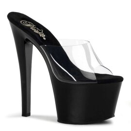 Pleaser Mules SKY-301 Transparent Noir EU-39/US-9