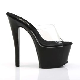 Pleaser Mules SKY-301 Transparent Noir EU-39/US-9