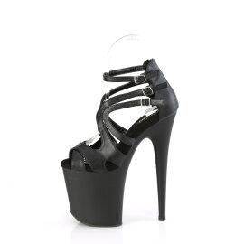 Pleaser FLAMINGO-877 Sandales à plateforme Transparent Noir EU-40 / US-10