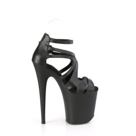 Pleaser FLAMINGO-877 Sandales à plateforme Transparent Noir EU-40 / US-10