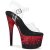 Pleaser ADORE-708SS Sandales à plateforme Paillettes Transparent Rouge EU-42/US-12