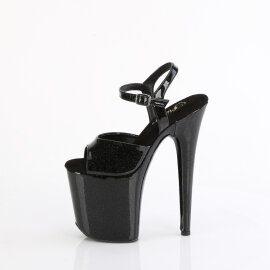 Pleaser FLAMINGO-809GP Sandales à plateforme Revêtement laqué Paillettes Noir EU-43 / US-13