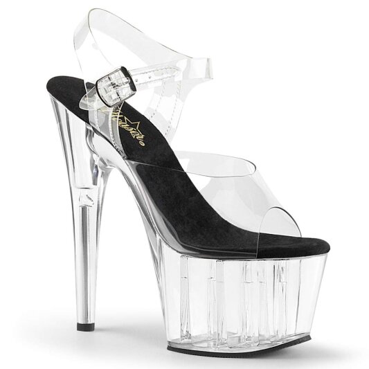 Pleaser Sandales ADORE-708 Transparent Noir EU-37/US-7