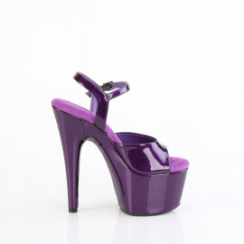 Pleaser ADORE-709GP Sandales à plateforme Revêtement laqué Paillettes Lilas foncé EU-42 / US-12