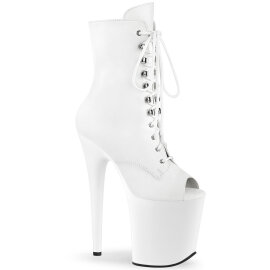 Pleaser FLAMINGO-1021 Bottines à plateforme Similicuir Blanc EU-37 / US-7