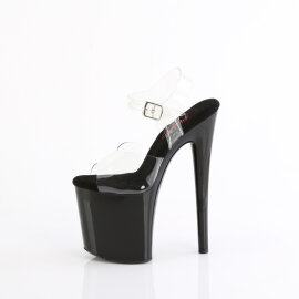 Pleaser NAUGHTY-808 Sandales à plateforme Transparent Noir EU-39 / US-9