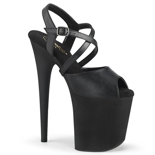 Pleaser FLAMINGO-824 Sandales à plateforme Cuir synthétique Noir EU-37/US-7