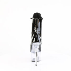Pleaser ADORE-1020 Bottines à plateforme Revêtement laqué Transparent Noir EU-44 / US-14