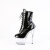 Pleaser ADORE-1020 Bottines à plateforme Revêtement laqué Transparent Noir EU-44 / US-14