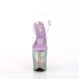 Pleaser FLAMINGO-808NEB Sandales à plateforme Transparent Métallique Lilas EU-37 / US-7