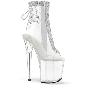 Pleaser FLAMINGO-1018C-2RS Bottines à plateforme Transparent Strass EU-41 / US-11