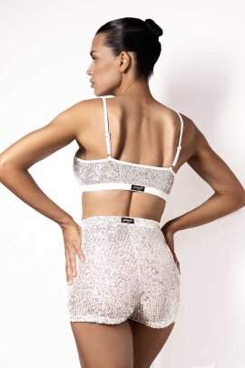 Polerina Bike Shorts Sequins Argent L
