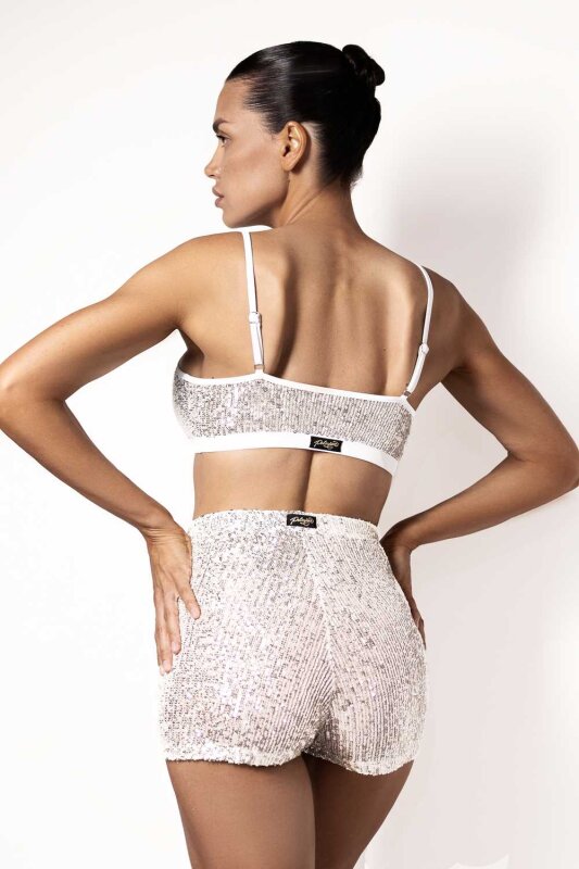 Polerina Bike Shorts Sequins Argent XL