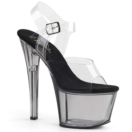 Pleaser Sandales SKY-308T Transparent Argent Fumée EU-42/US-12