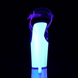 Pleaser Sandales FLAMINGO-808UV Transparent Néon Blanc EU-36/US-6