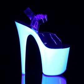 Pleaser Sandales FLAMINGO-808UV Transparent Néon Blanc EU-36/US-6