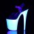 Pleaser Sandales FLAMINGO-808UV Transparent Néon Blanc EU-36/US-6