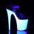 Pleaser Sandales FLAMINGO-808UV Transparent Néon Blanc EU-36/US-6