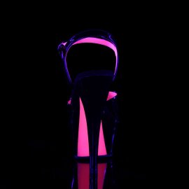 Pleaser Sandales KISS-209TT Noir Néon-Rose EU-41/US-11