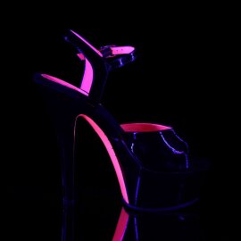 Pleaser Sandales KISS-209TT Noir Néon-Rose EU-41/US-11