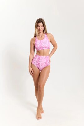 Pole Addict Haut Open Back Pink Snake