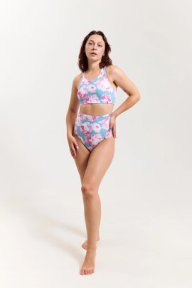 Pole Addict Haut Open Back Pink Peonies