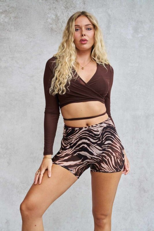 Lunalae Short High Waist Gianna Mesh Zebra