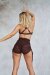 Lunalae Haut Sienna Mesh Cut Out Bra Chocolat XS