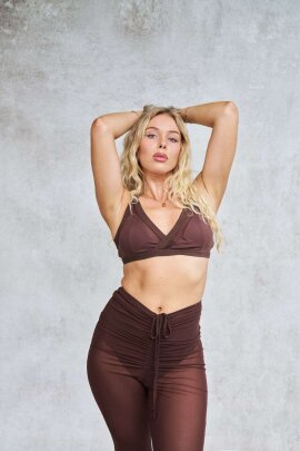 Lunalae Haut Sienna Mesh Cut Out Bra Chocolat L