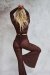 Lunalae Pantalon Sienna Mesh Flare Chocolat