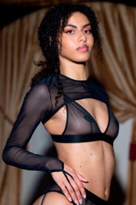 Les Polettes Boléro Naora Mesh Noir XL