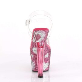 Pleaser Sandales LOVESICK-708HEART Transparent Rose Strass EU-35/US-5