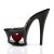 Pleaser Mules MOON-701HRS Transparent Noir Rouge Strass EU-35/US-5