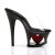 Pleaser Mules MOON-701HRS Transparent Noir Rouge Strass EU-35/US-5