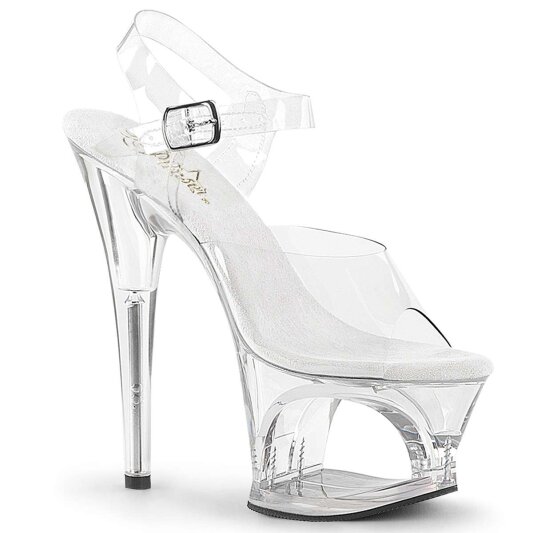 Pleaser Sandales MOON-708 Transparent Argent EU-35/US-5