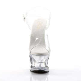 Pleaser Sandales MOON-708 Transparent Argent EU-35/US-5