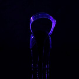 Pleaser Sandales MOON-708FLM Transparent Noir EU-41/US-11