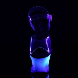 Pleaser Sandales MOON-708MER Bleu Multi Paillettes EU-35/US-5